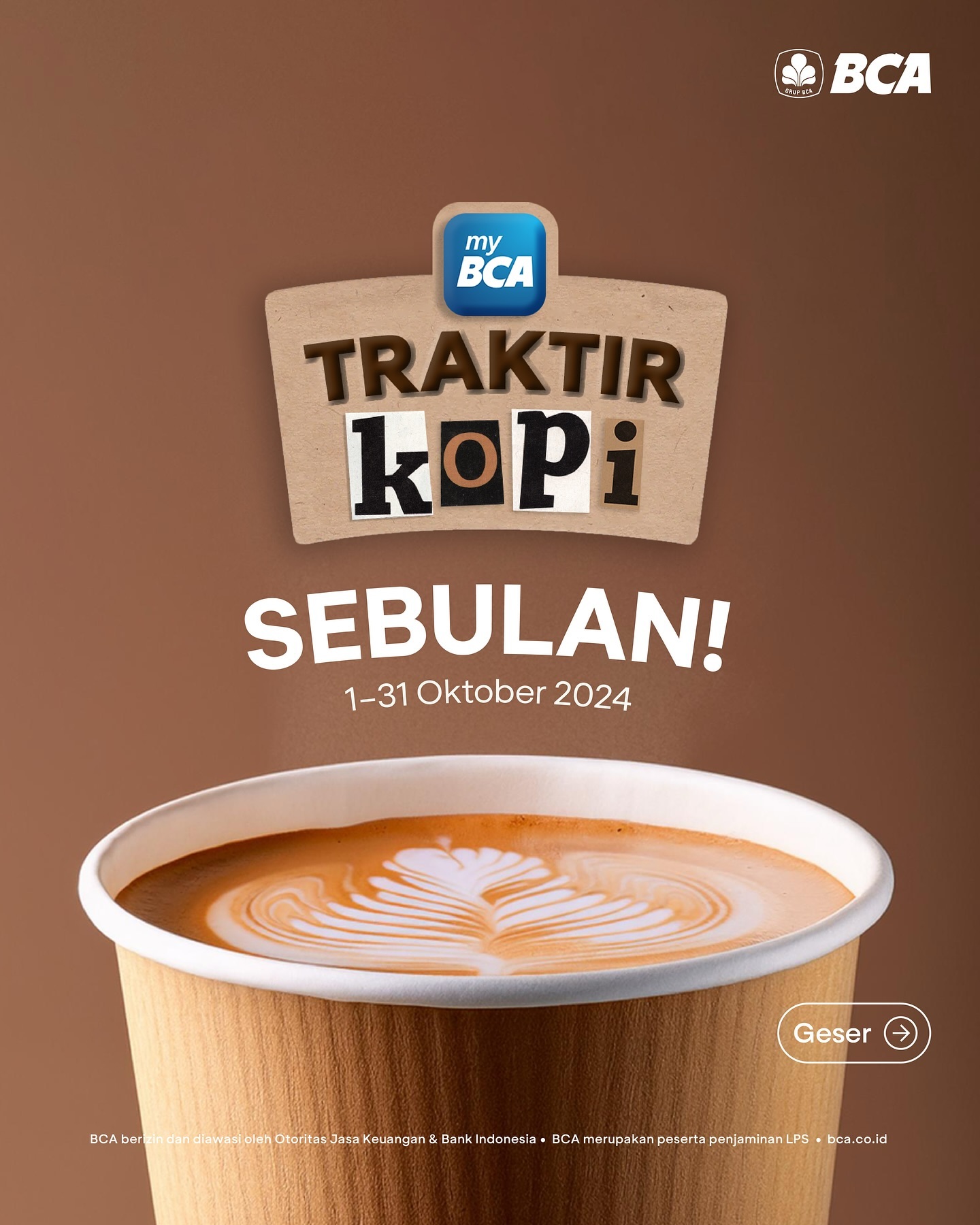 myBCA Traktir Kopi artwork for the October 2024 coffee promotion